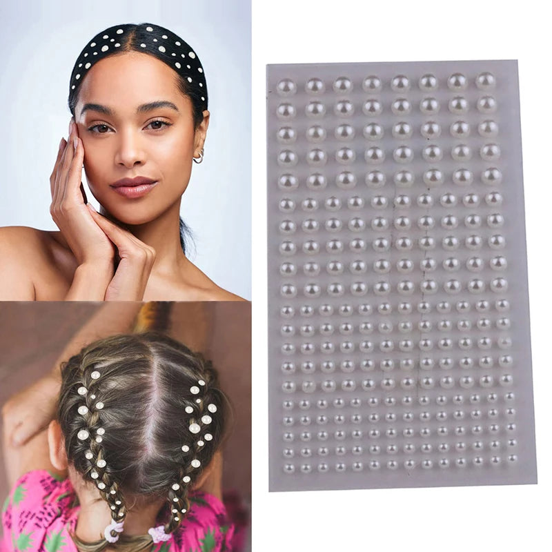 220Pcs Mixed Pearl Stickers 3–6mm | Nail Art & DIY Decor Nail Art Stickers Axl