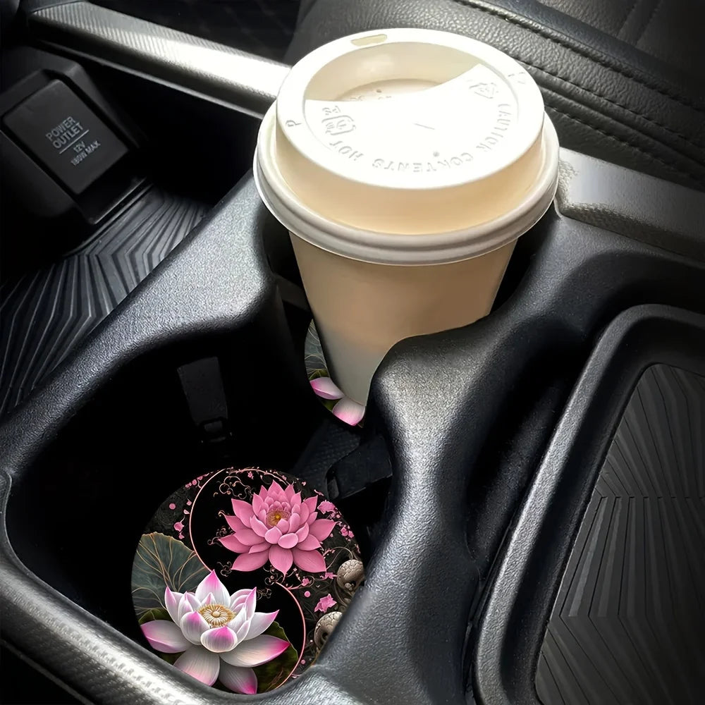 Lotus EVA Absorbent Coasters – Car, Home & Office Use Absorbent Coaster Set Axl