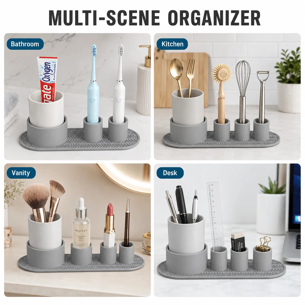 Silicone Toothbrush Holder – Bathroom Countertop Organizer Toothbrush Holder Axl
