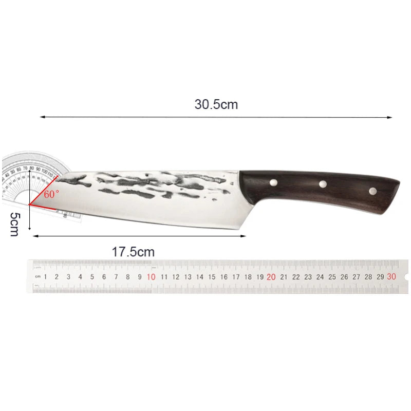Japanese Forged Stainless Steel Chef Knife – Wood Handle Chef Knife Axl