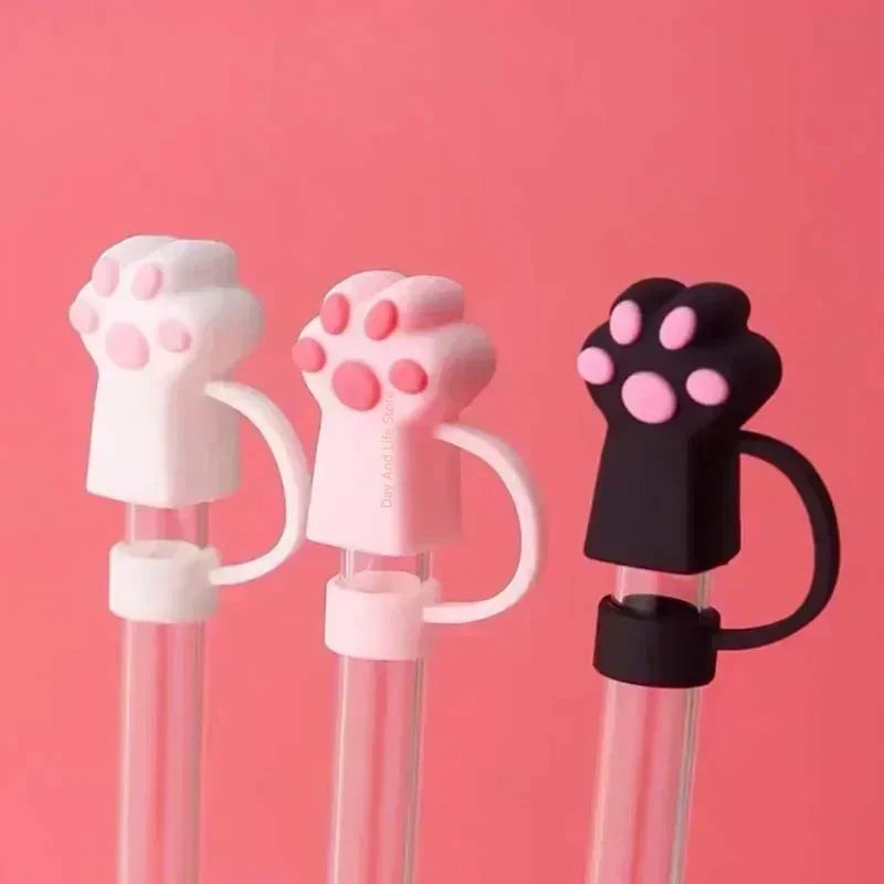 Cute Cat Claw Straw Covers – Dustproof Drink Topper 1/3 Pcs Straw Cover Axl