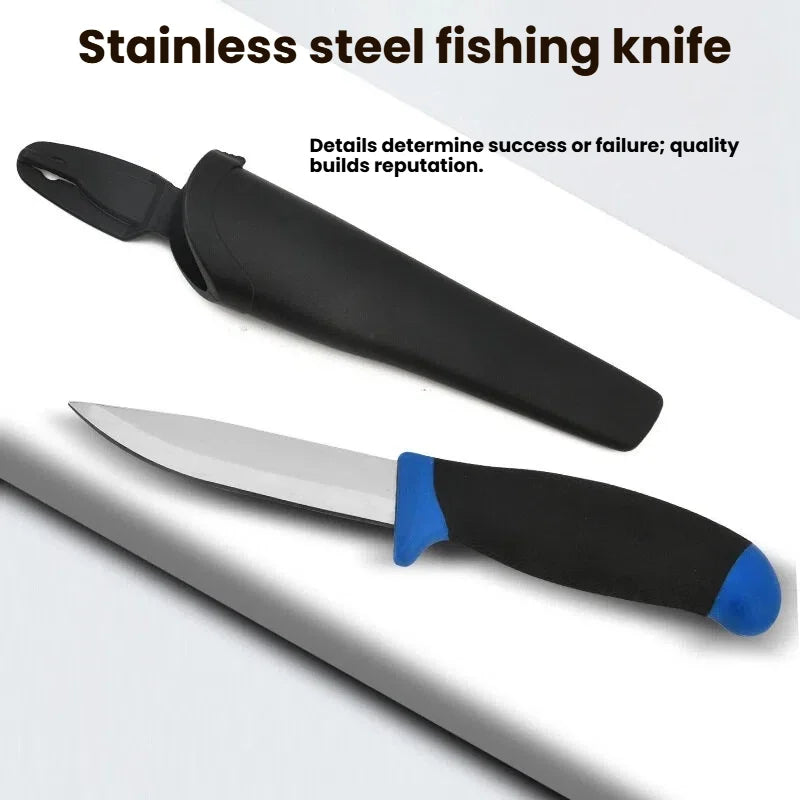 Stainless Steel Fillet Knife – Mirror Finish, Rubber Handle & Sheath Fillet Knife Axl