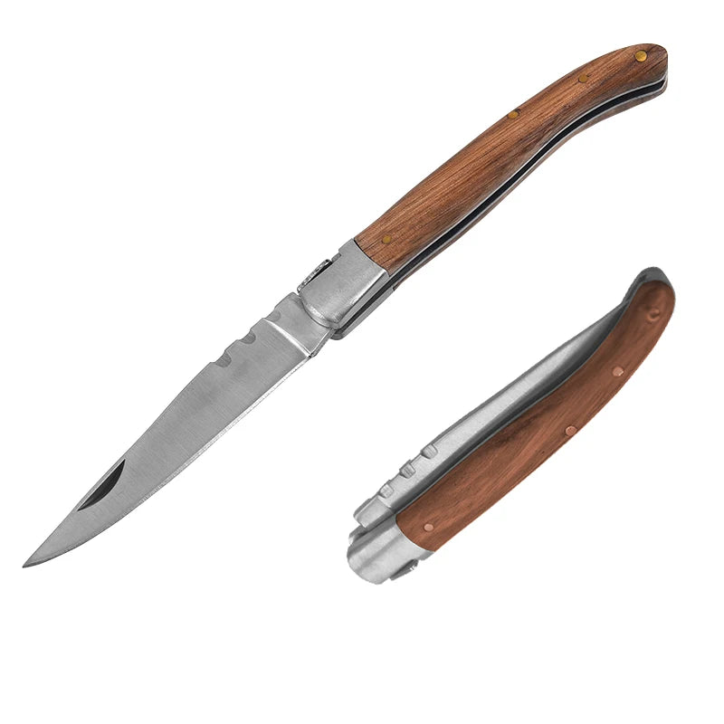 Wood Handle Folding Knife with Corkscrew | Pocket Carry Knife Folding Pocket Knife Axl