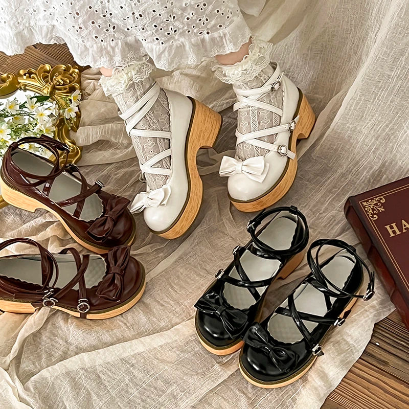 Women's Butterfly-Knot Mary Jane Heels | JK Lolita Pumps Mary Jane Pumps Axl