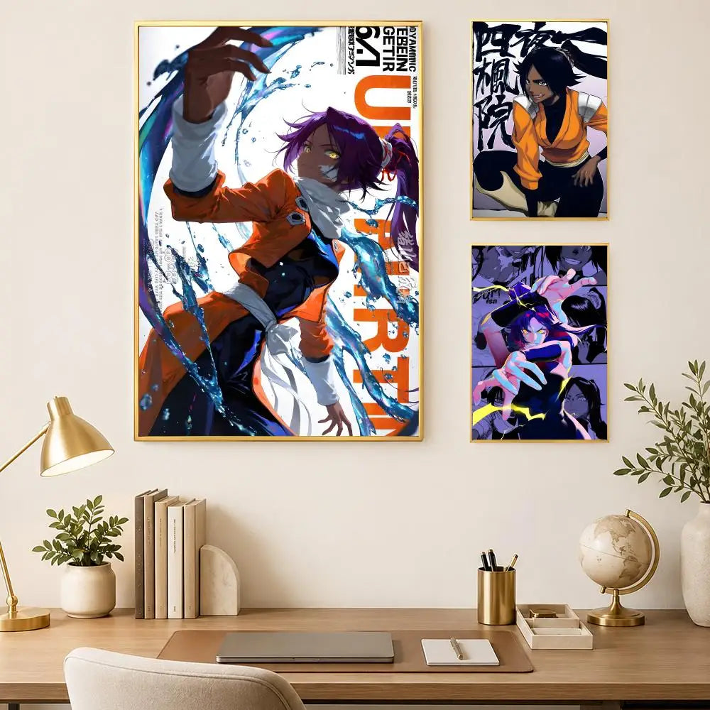 Yoruichi Shihoin Anime Wall Poster – HD Self-Stick Waterproof Anime Wall Poster Axl