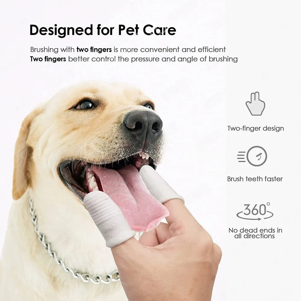 Pet Finger Toothbrush Wipes for Cats & Dogs – 2/6/12 Pack Pet Dental Wipes Axl