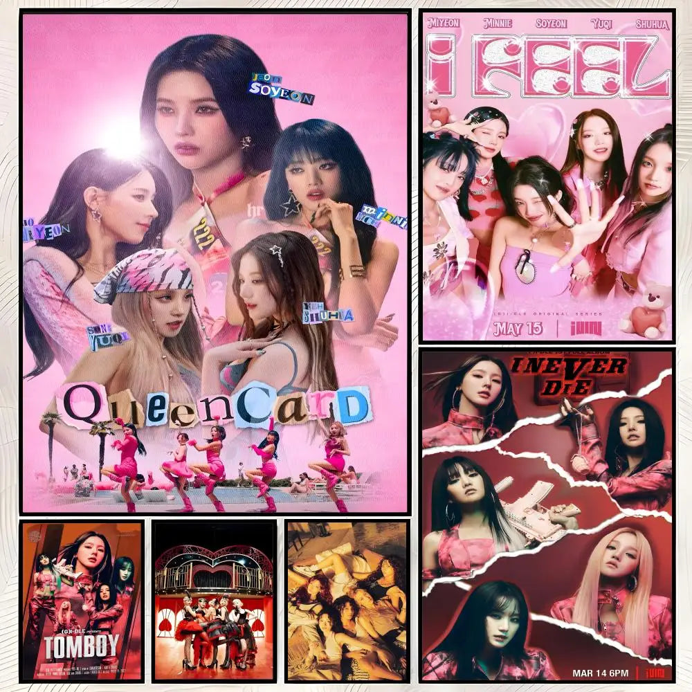 (G)I-DLE Self-Stick HD Wall Poster – Waterproof K-Pop Decor Wall Art Poster Axl