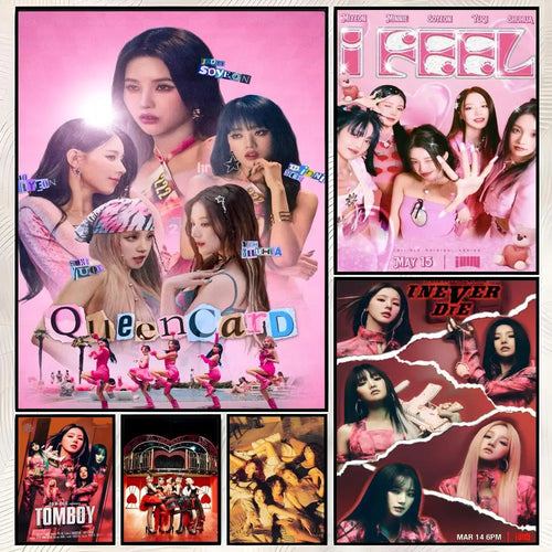 (G)I-DLE Self-Stick HD Wall Poster – Waterproof K-Pop Decor Wall Art Poster Axl