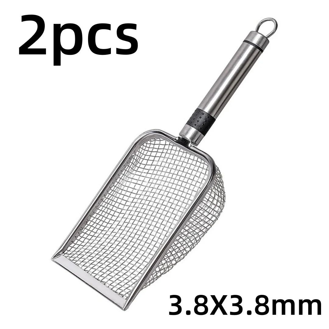 2-Pack Stainless Steel Cat Litter Scoop – 3.8mm Mesh Cat Litter Scoop Axl 3.8X3.8mm-2pcs