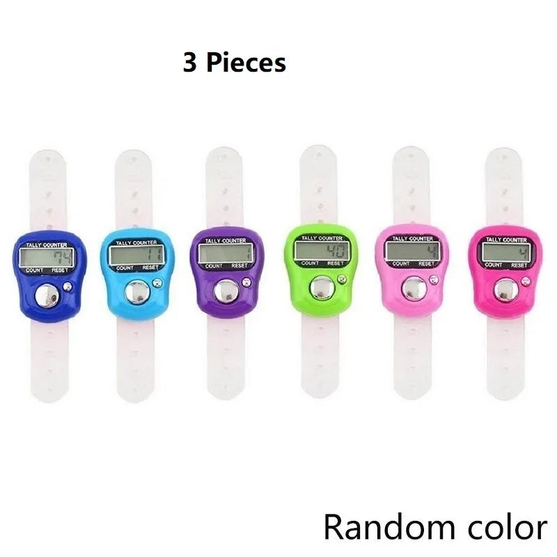 Mini Electronic Finger Tally Counter Ring – LCD Knitting Clicker Digital Tally Counter Axl 3pcs Random Color