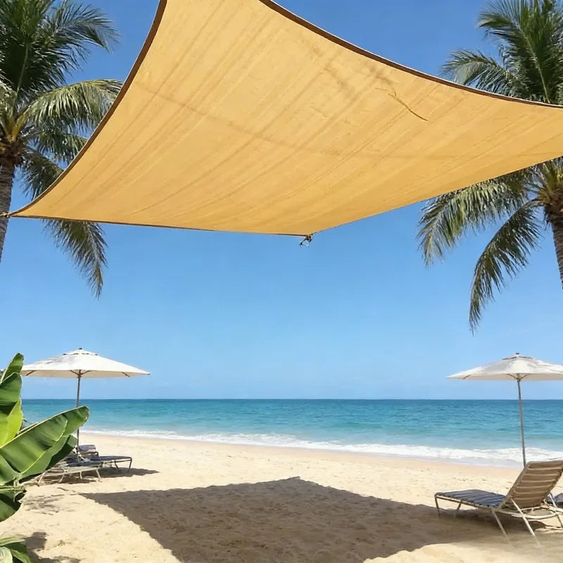 Heavy-Duty PE Sun Shade Sail – UV Block Beige Patio Net Sun Shade Sail Axl