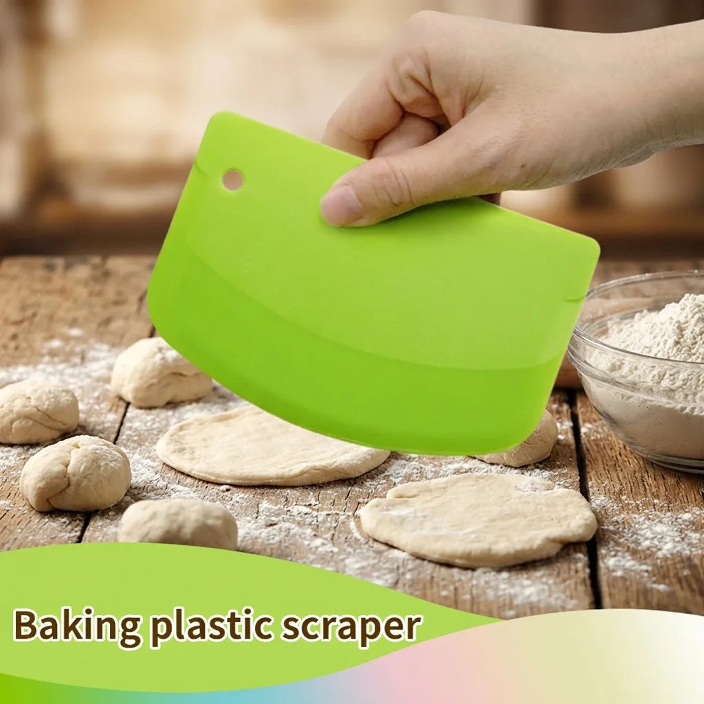 Dough Cutter & Bowl Scraper – Flexible Plastic Pastry Tool Dough Cutter Scraper Axl