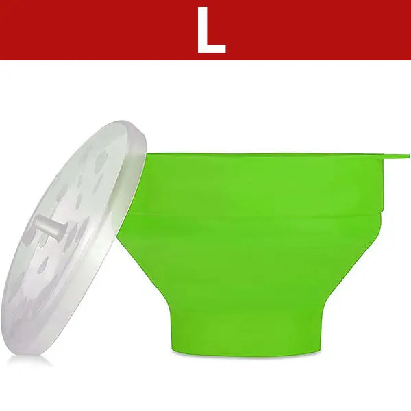 Silicone Microwave Popcorn Popper – BPA-Free Collapsible Bowl Popcorn Popper Axl L-Green