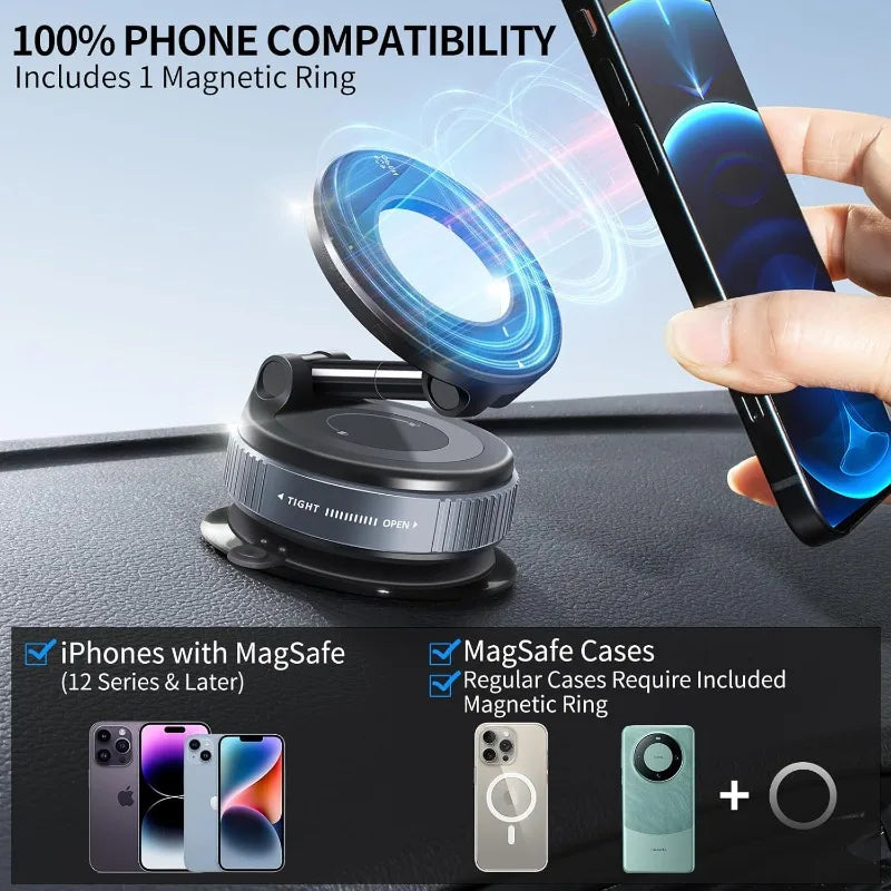 MagSafe Car Mount – Suction Cup 360° Rotation Phone Holder Car Phone Mount Axl