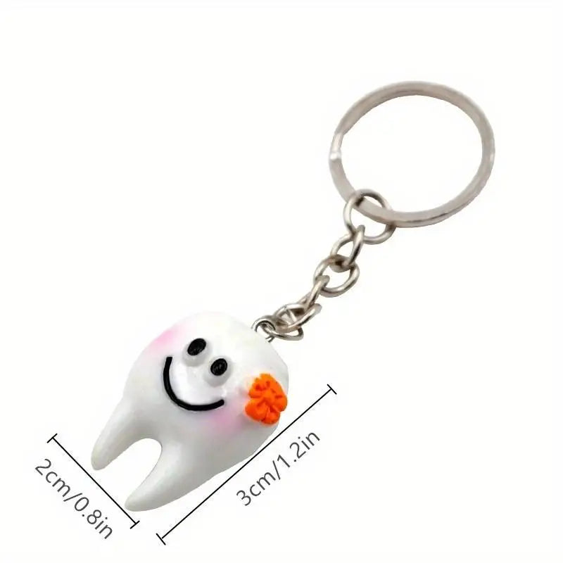 10-Pack Cute Tooth Keychains – Novelty Dental Gift Set Novelty Keychain Set Axl