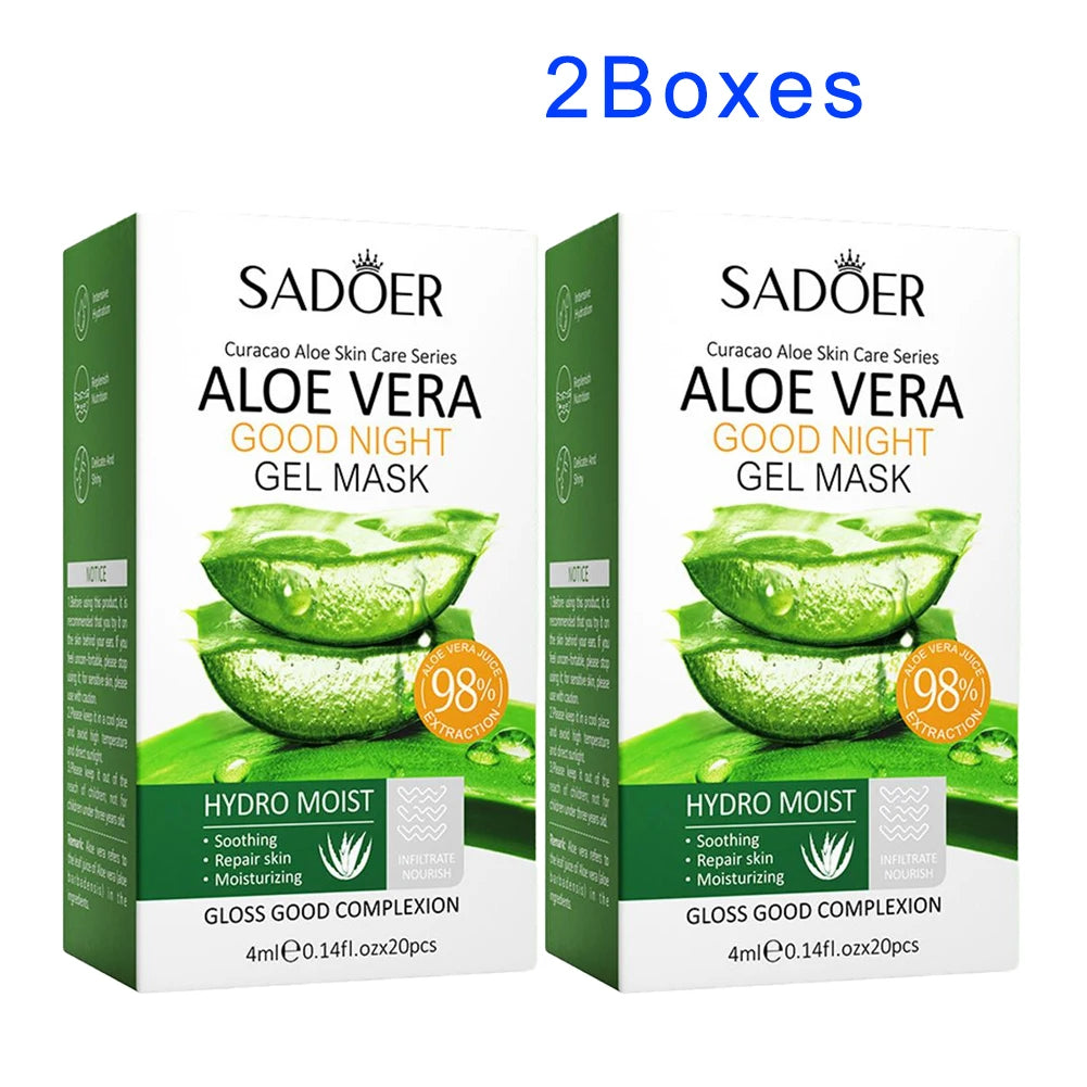 SADOER Aloe Vera Collagen Sleep Face Mask – 20pcs Box Sleeping Face Mask Axl 2 Boxes