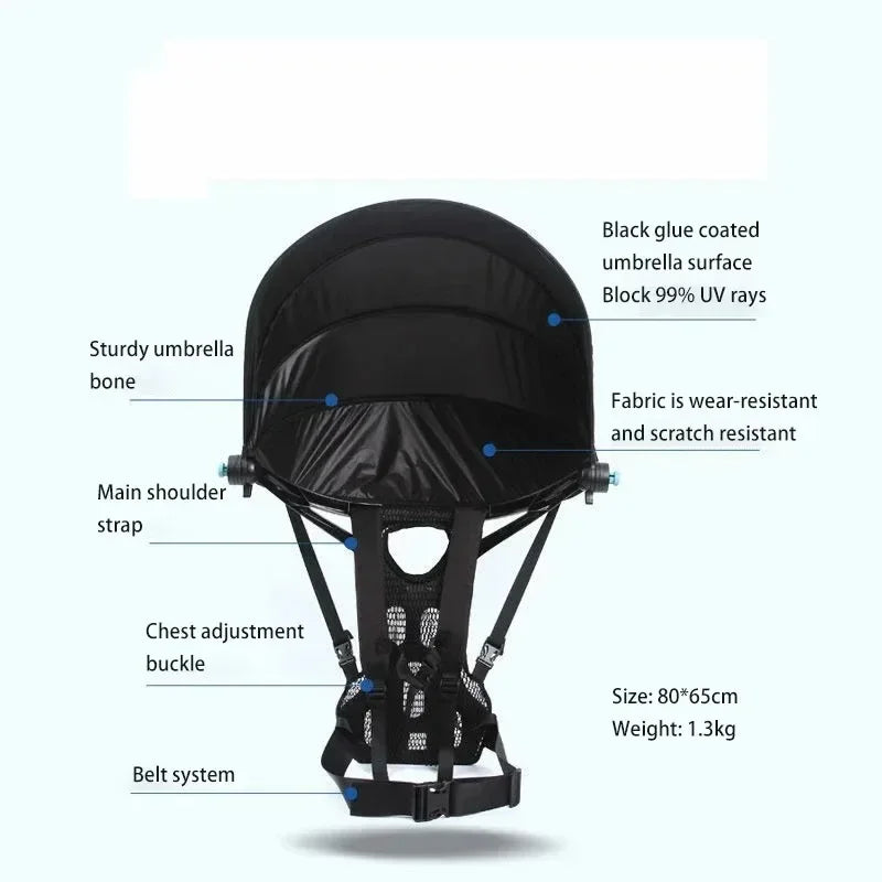 Folding Backpack Umbrella – UV Protection & Windproof Hands-Free Folding Travel Umbrella Axl