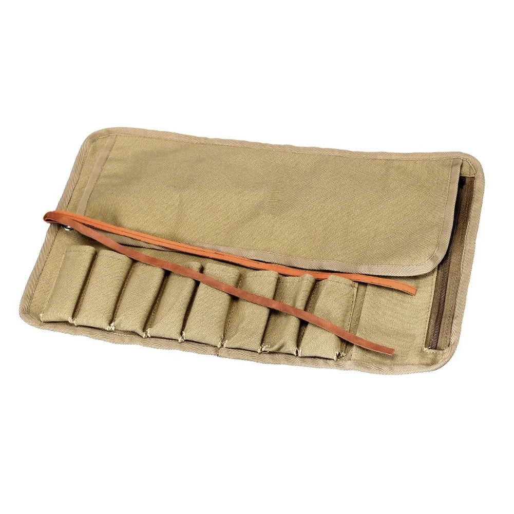 8-Compartment Roll-Up Tool Bag – Canvas Tool Storage Pouch Roll-Up Tool Bag Axl