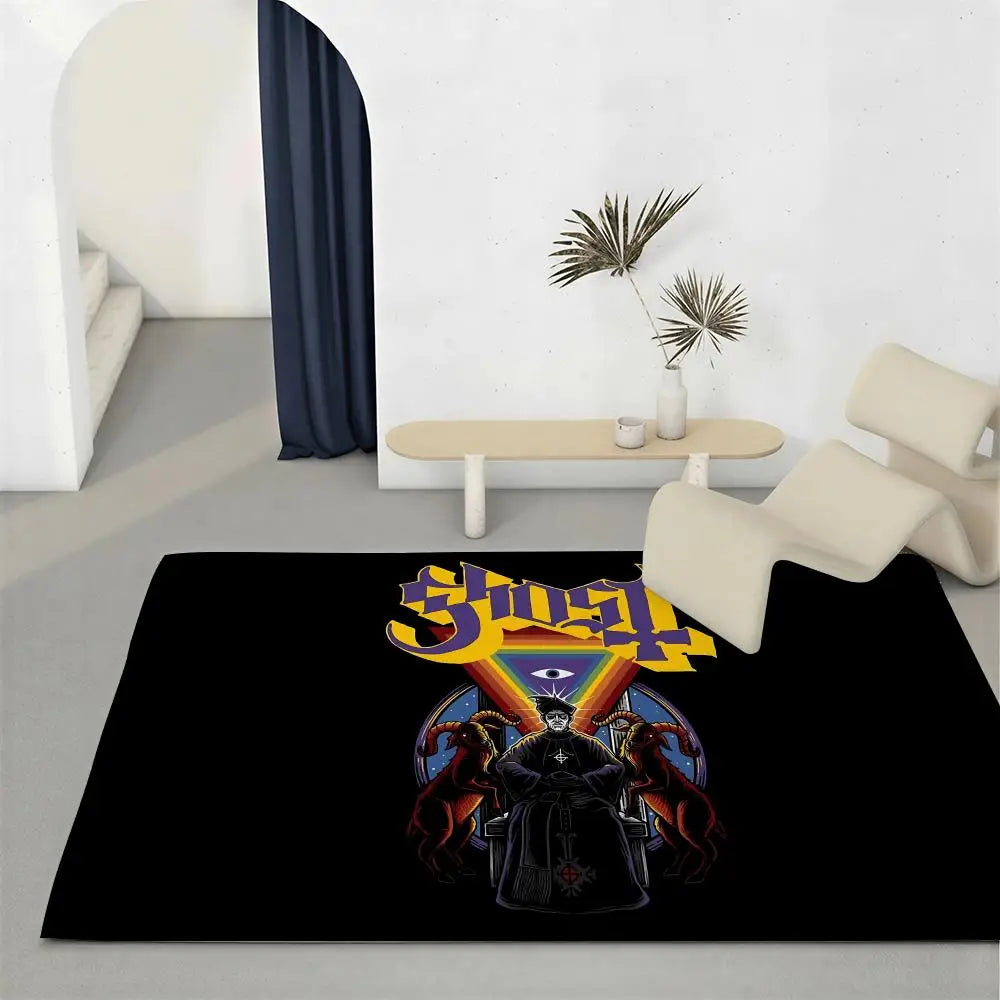 Ghost Character Flannel Floor Mat – Non-Slip Soft Plush Rug Flannel Floor Mat Axl White1 50x80cm
