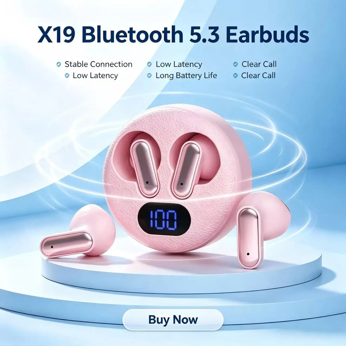 X19 Bluetooth Earphones HiFi TWS – Leather Case & LED Display Wireless Earbuds Axl