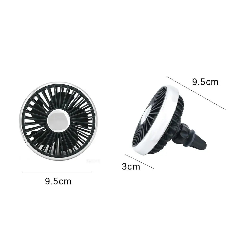 USB Clip-On Car Vent Fan – 360° Rotatable LED Mini Fan Car Vent Fan Axl