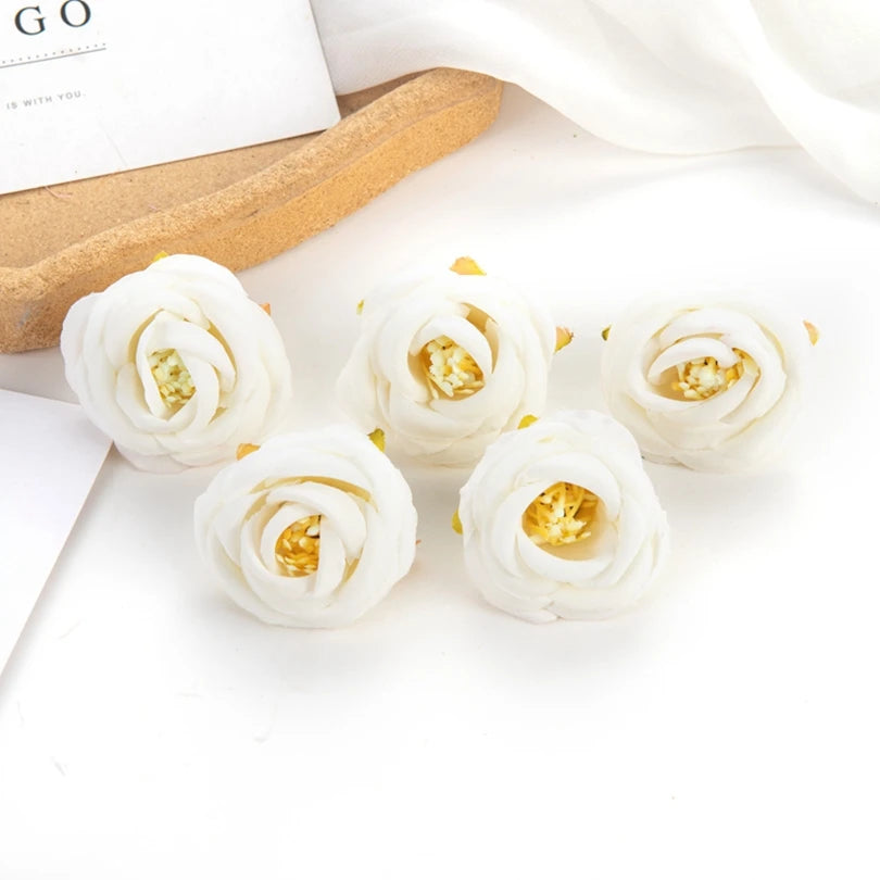 Silk Tea Rose Buds – Artificial Flowers for Home & Wedding Decor Artificial Silk Flowers Axl color 3 30pcs