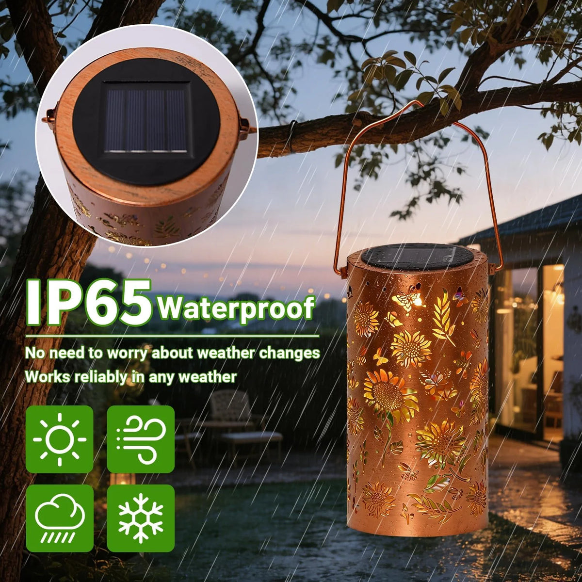 RGB Solar Sunflower Garden Light – Waterproof Projection Lantern Solar Garden Lantern Axl