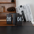 Nordic Retro Page-Turning Desk Clock | Quartz Table Ornament Desk Clock Axl Black-Bold Font