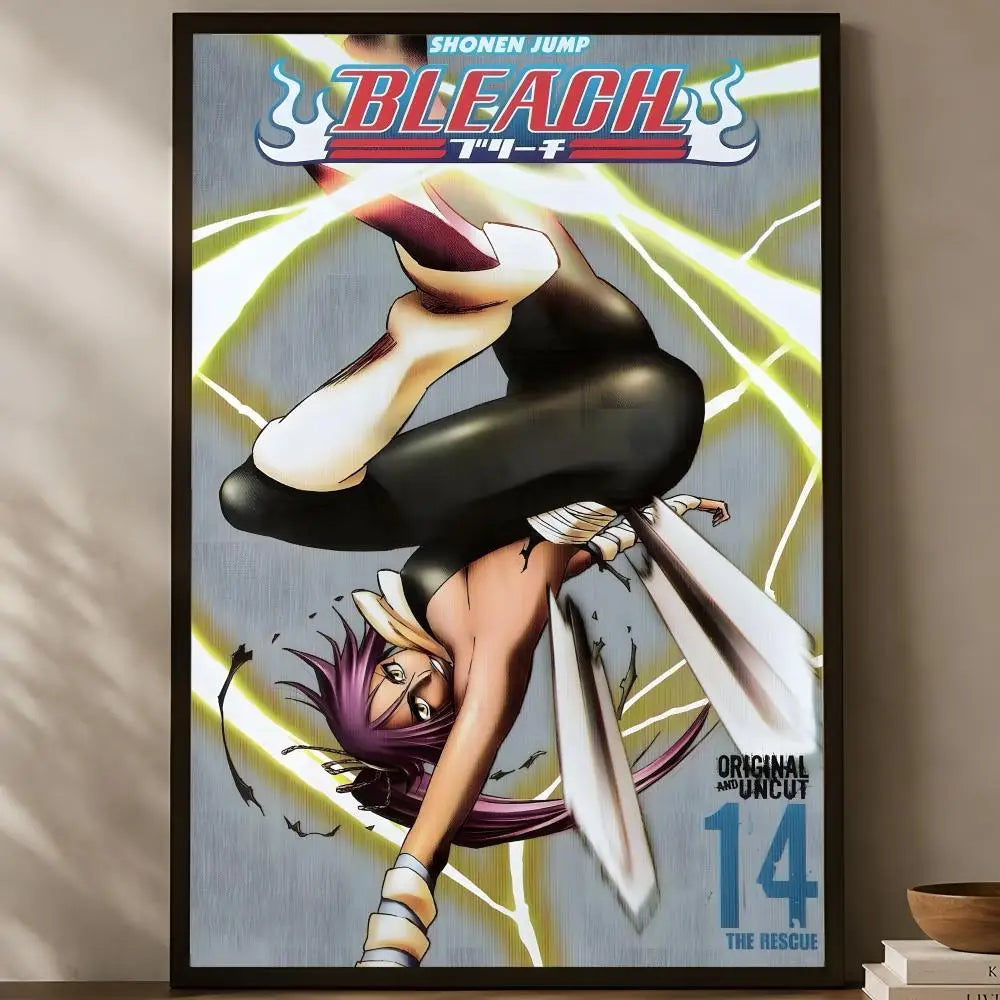 Yoruichi Shihoin Anime Wall Poster – HD Self-Stick Waterproof Anime Wall Poster Axl White05 15X20cmNoframe