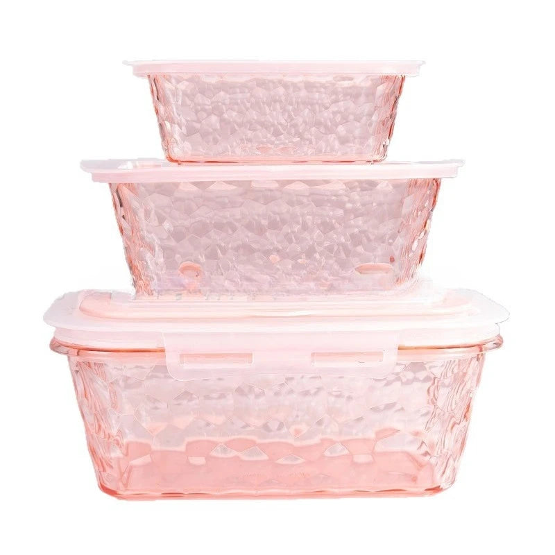 3-Piece Airtight Lunch Box Set – Sealed Food Storage Containers Food Storage Set Axl Pink