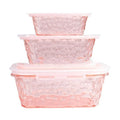 3-Piece Airtight Lunch Box Set – Sealed Food Storage Containers Food Storage Set Axl Pink