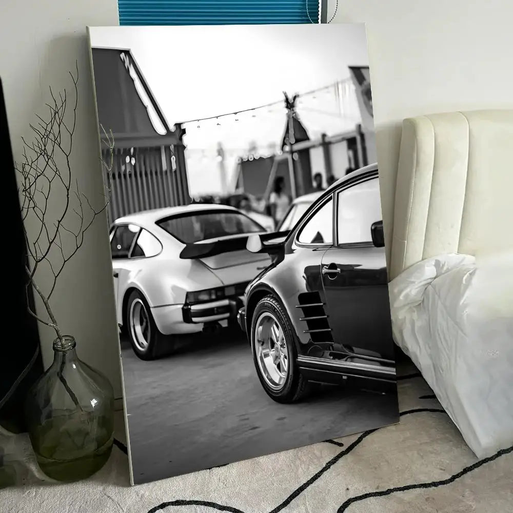Black & White Car Canvas Wall Art – HD Print Home Decor Poster Canvas Wall Art Axl