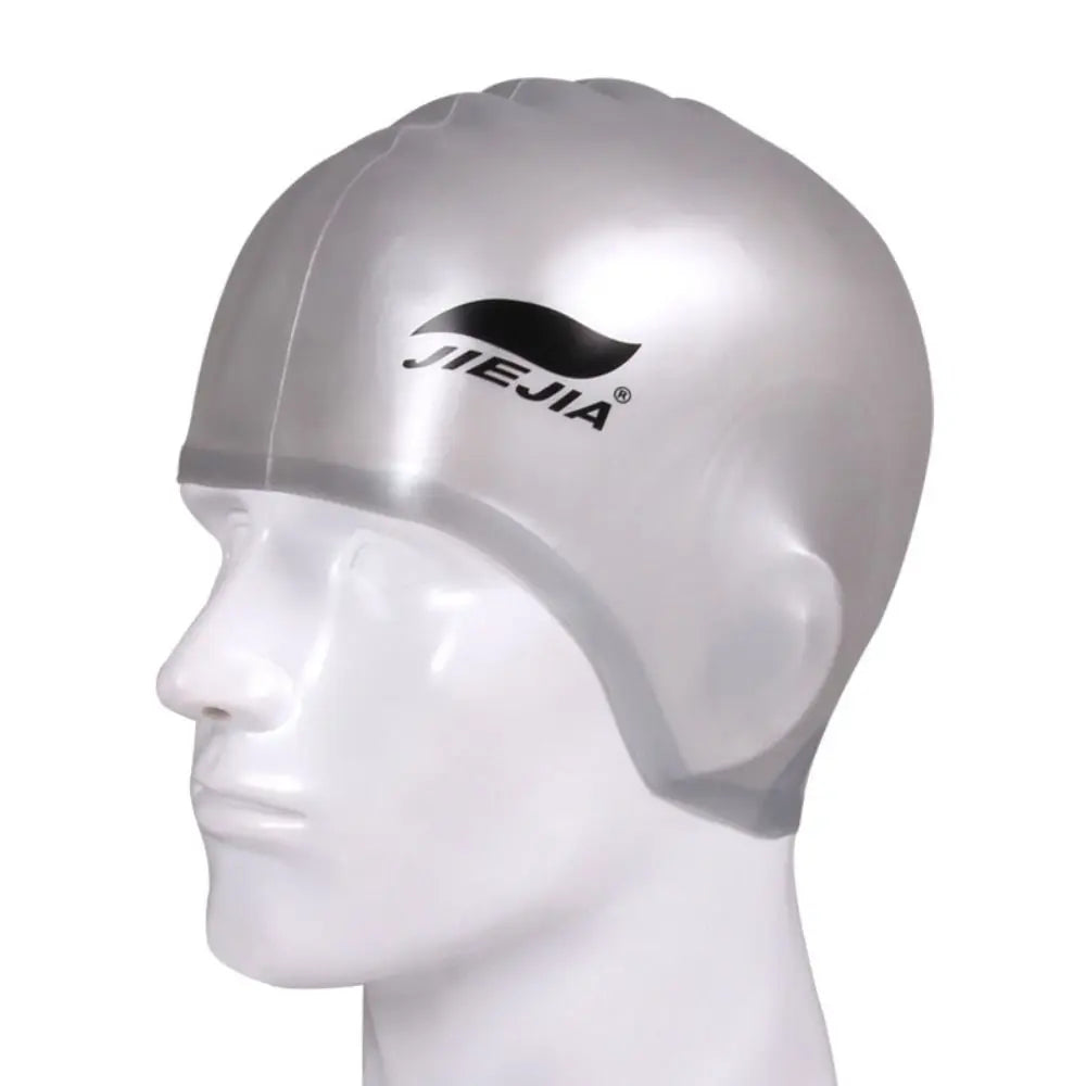 Silicone Swimming Cap – Waterproof Ear Protection Swim Hat Silicone Swim Cap Axl Silver