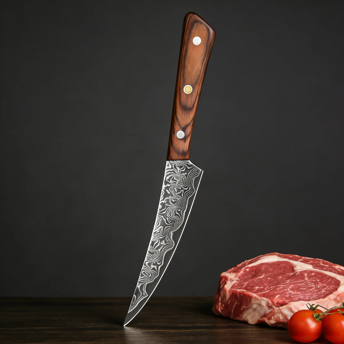Kiritsuke Chef Knife Blade Set – Titanium Damascus Steel DIY Knife Making Blade Axl Boning Knife-1PC
