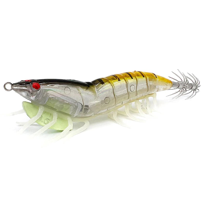 Luminous Wooden Shrimp Squid Lure – Soft Foot Fishing Bait Fishing Lure Axl 3.5 G