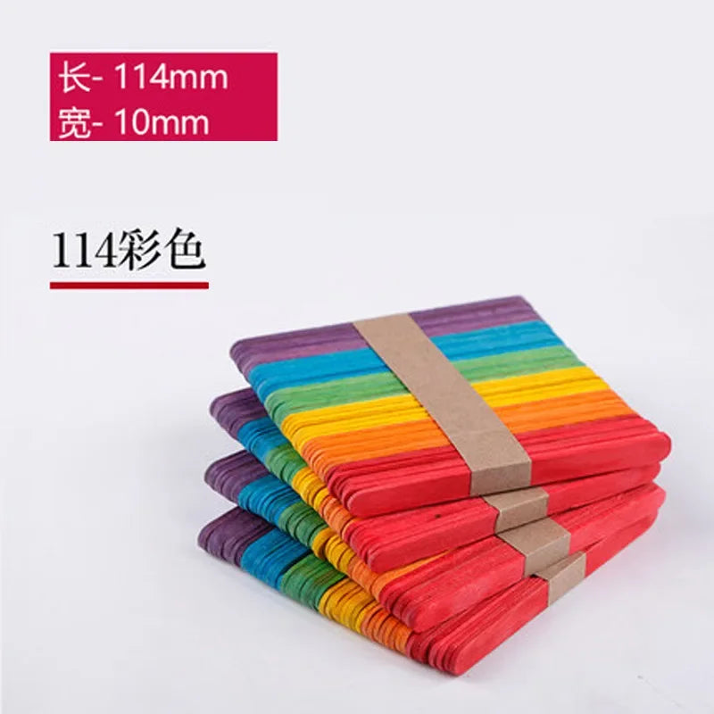 50 Pcs Wooden Craft Sticks – DIY Art, Kids Crafts & Decor Wooden Craft Sticks Axl 114x10M