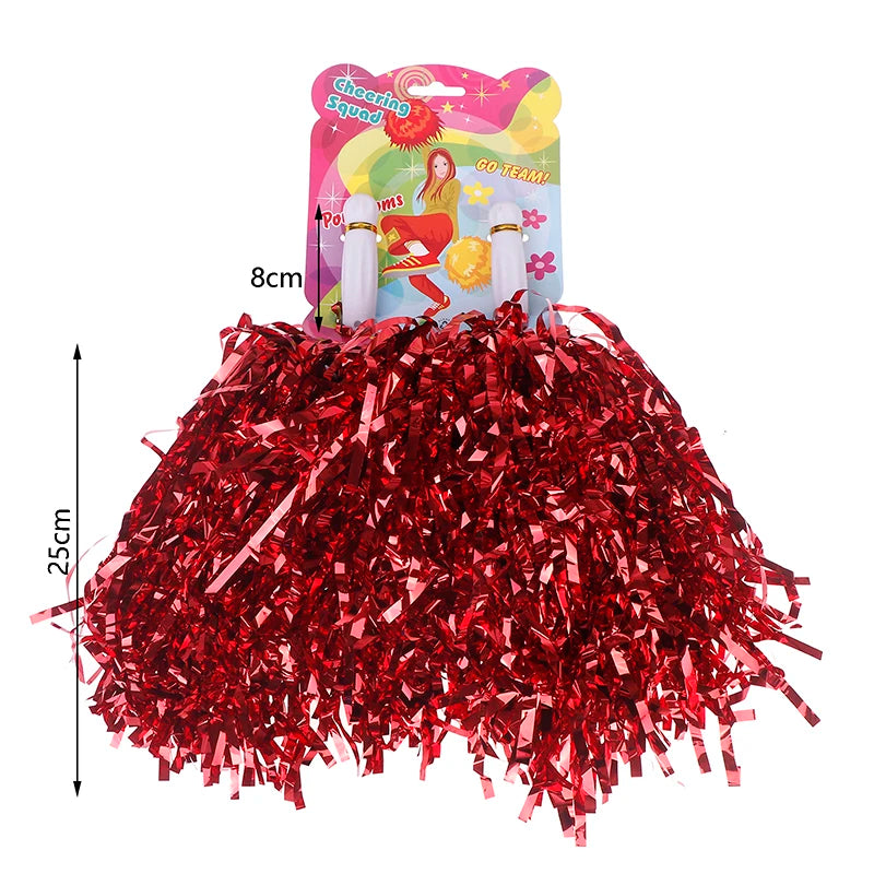 Metallic Cheerleading Pom Poms 2 Pack – Kids & Adults Cheerleading Pom Poms Axl