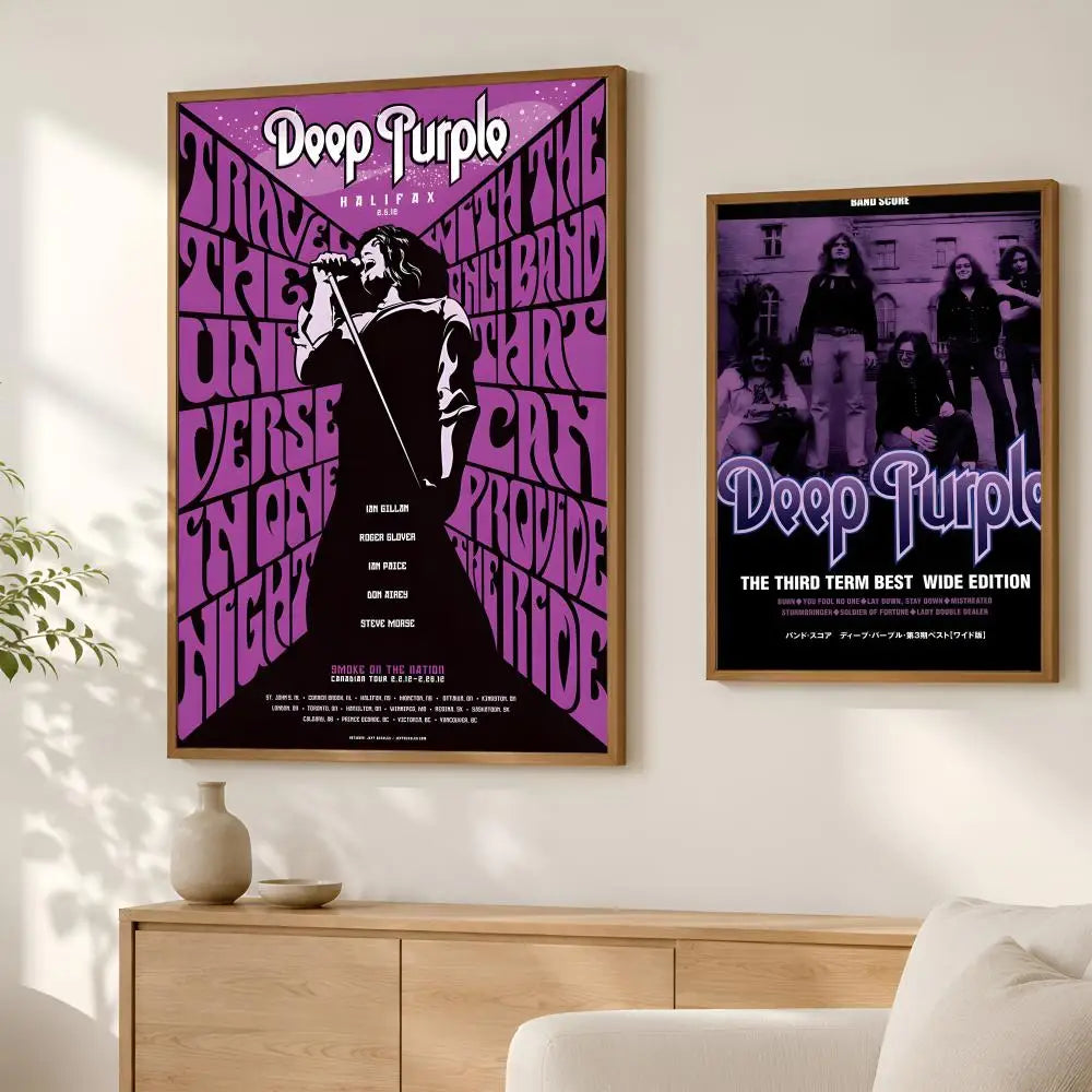 Deep Purple Band HD PVC Wall Art Poster – Self-Stick Decor Wall Art Poster Axl