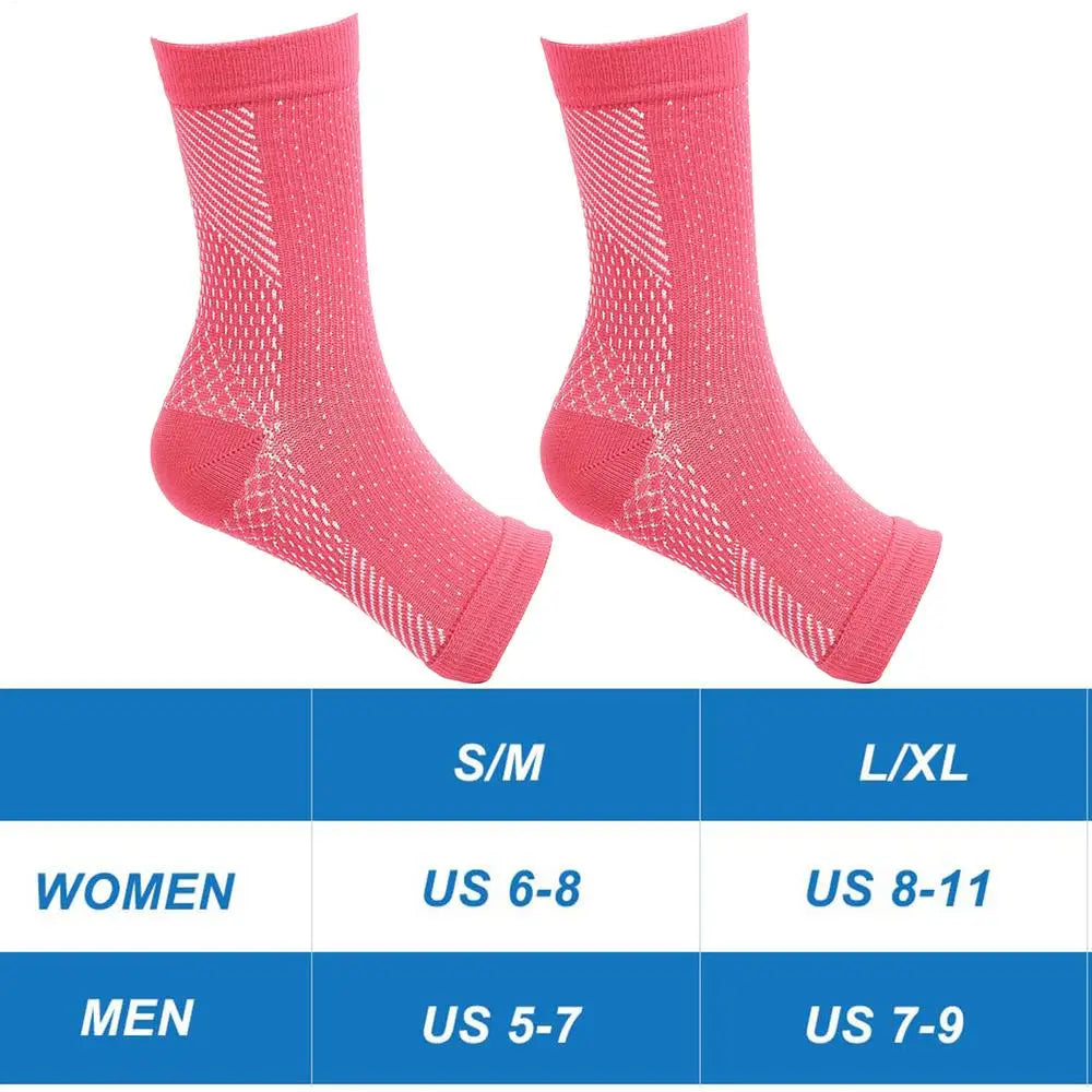 Toeless Compression Ankle Socks – Arch & Heel Support Compression Socks Axl Red S