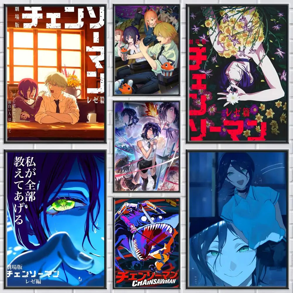 Chainsaw Man Reze Anime Canvas Wall Art – HD Unframed Poster Anime Canvas Poster Axl