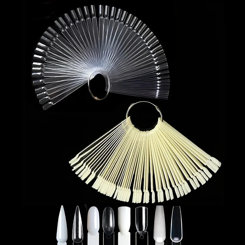 50 Pcs Clear Nail Swatch Sticks – Polish Display Tips Nail Swatch Sticks Axl