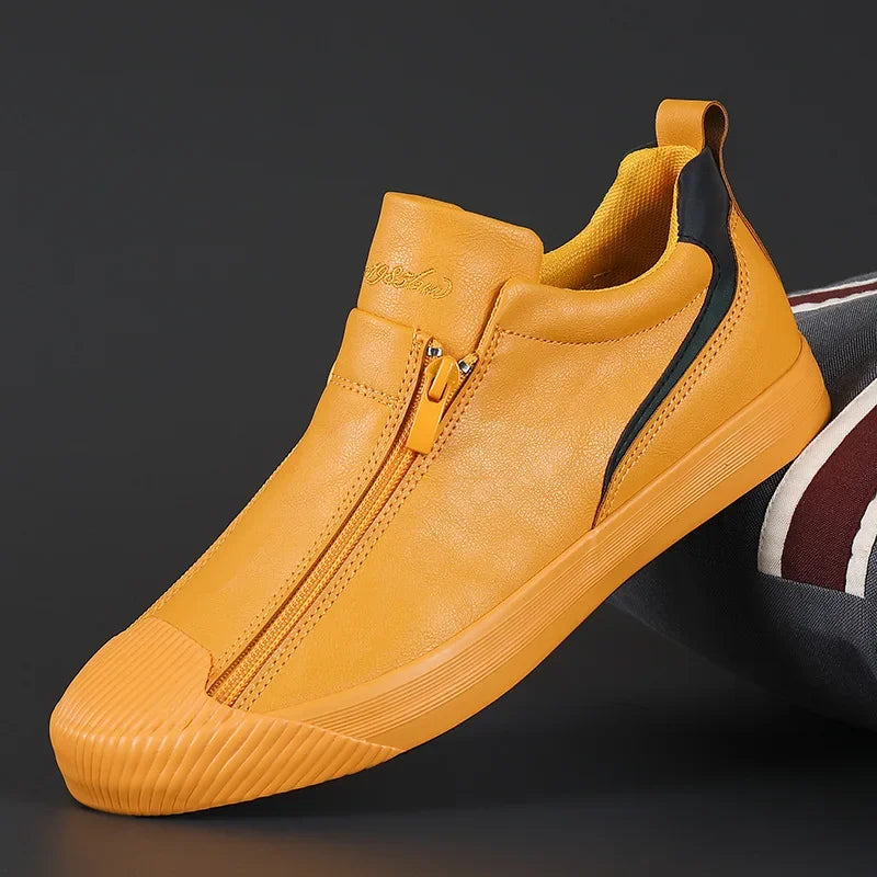 YBQJOO Men's Leather Casual Sneakers | Soft Sole, EU 38–44 Men's Casual Sneakers Axl turmeric 39