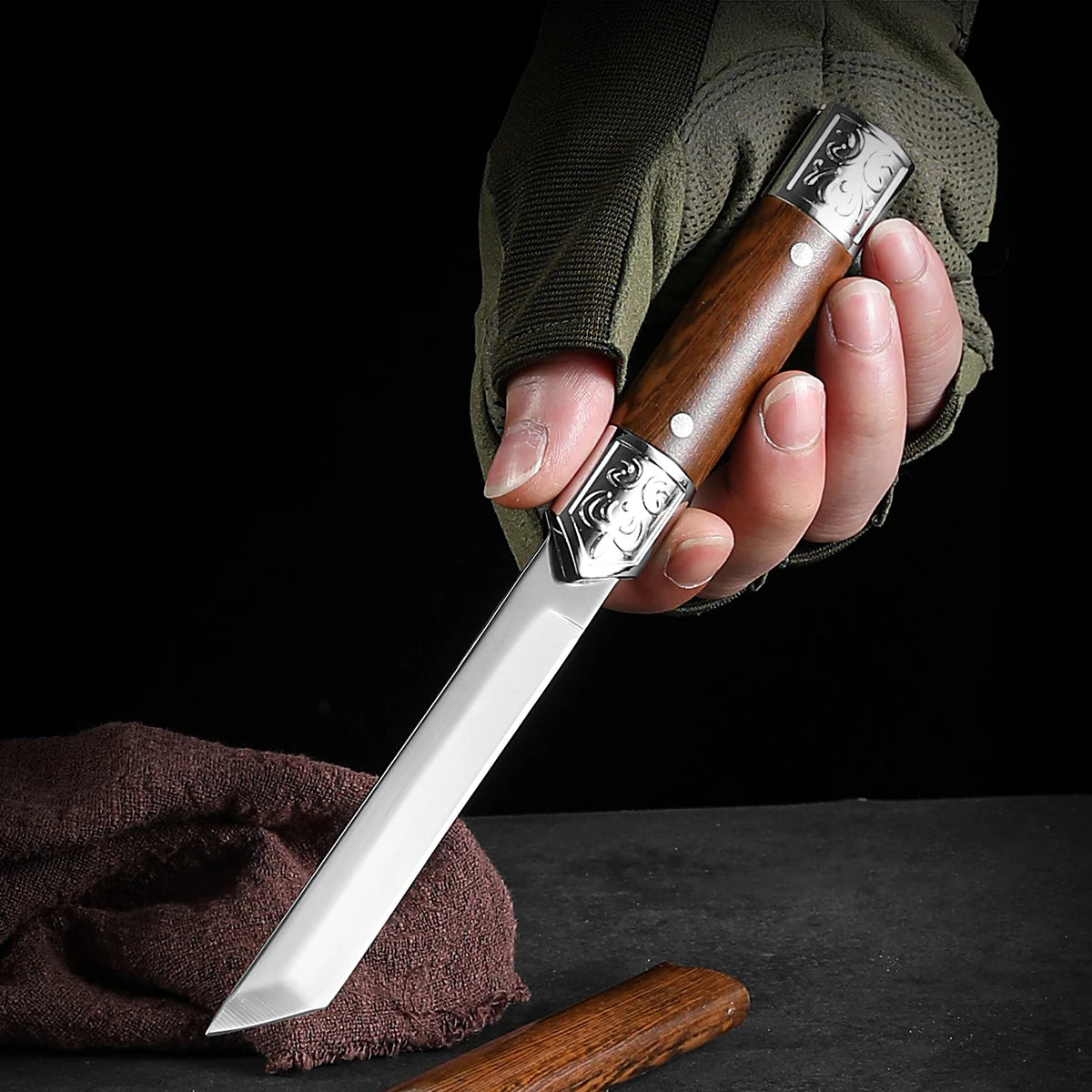 SHENJIU Fixed Blade Fruit & Kitchen Knife – Stainless Steel Fixed Blade Knife Axl