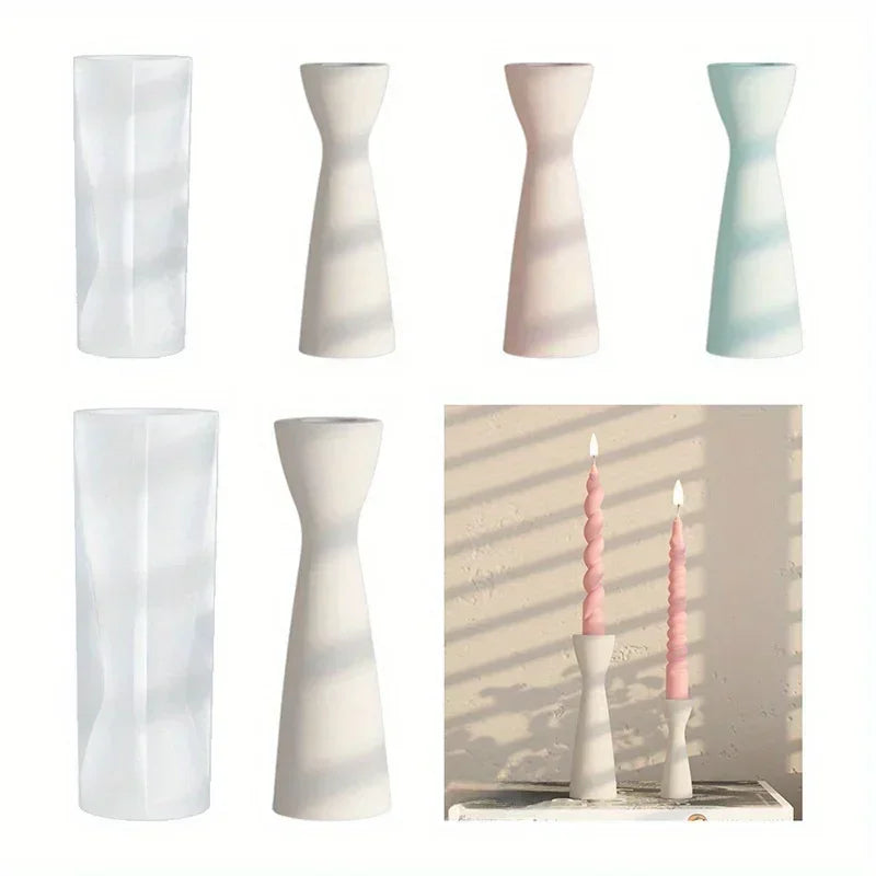 Silicone Candle Holder Mold – DIY Resin & Plaster Mould Silicone Craft Mold Axl