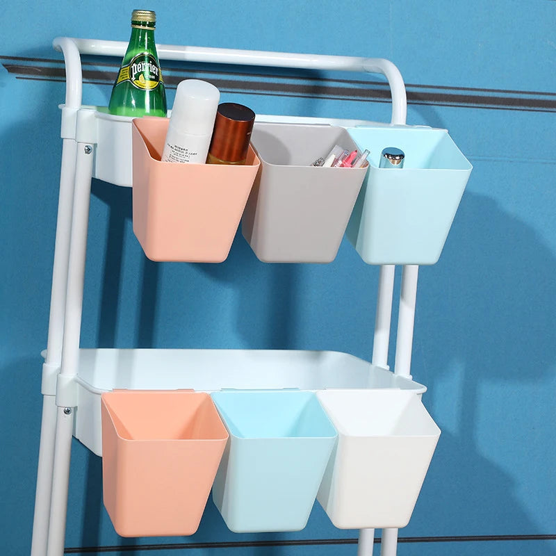 2-Pack Hanging Bucket Organizers for Rolling Carts & Walls Hanging Storage Bins Axl
