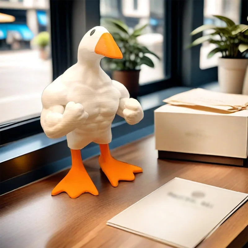 Muscle Duck Figurine – Modern Resin Desktop Ornament Decorative Figurine Axl