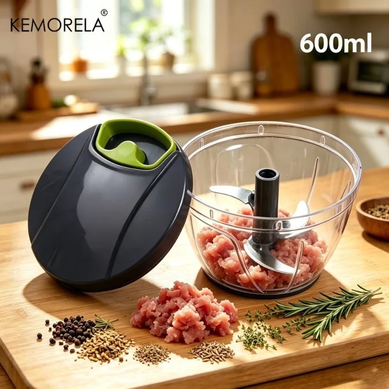 KEMORELA Manual Food Chopper – Pull String Garlic & Veg Cutter Manual Food Chopper Axl