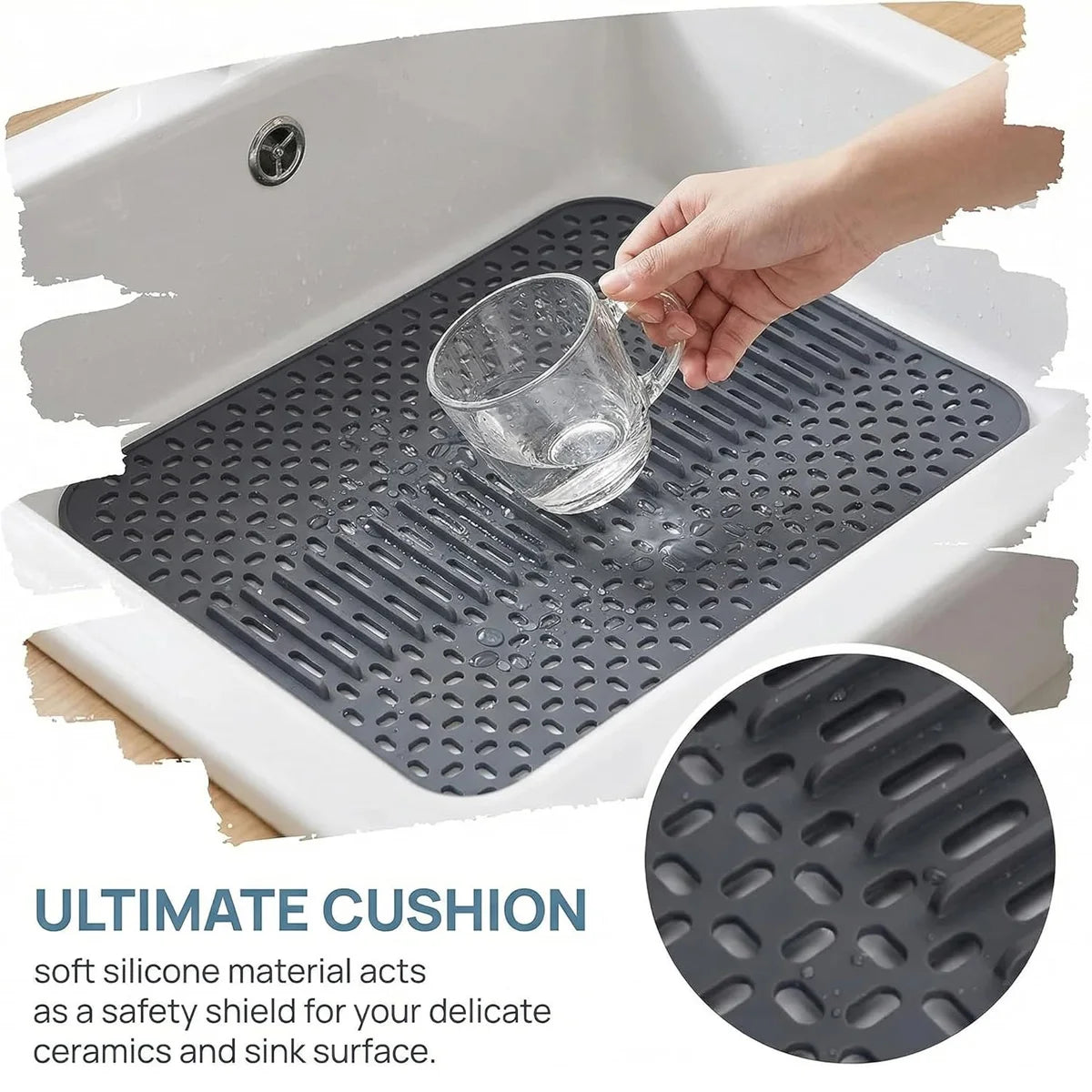 Silicone Sink Mat Protector 16.9"×12.5" | Non-Slip Kitchen Pad Sink Mat Protector Axl