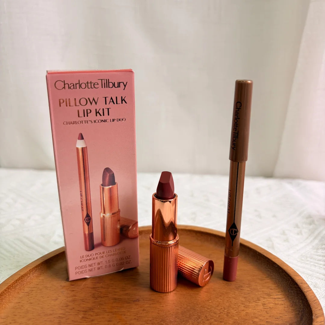 Charlotte Tilbury Powder, Blush & Lipstick Liner Makeup Set Makeup Gift Set Axl PILLOW TALK FAIR