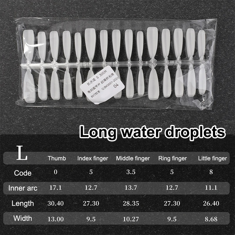 300 Pcs Matte & Clear False Nail Tips – Gel Extension DIY Kit